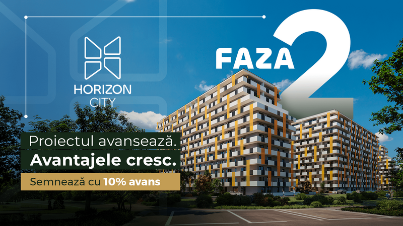 Pipera Horizon City: Apartament 1 Camera cu Parcare Inclusa si avans 10% - Comision 0%